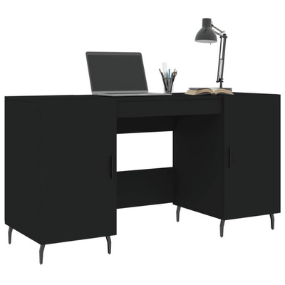 vidaXL Biurko, czarne, 140x50x75 cm, materiał drewnopochodny model standard