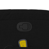 vidaXL Rozkładany fotel masujący, czarny, obity tkaniną