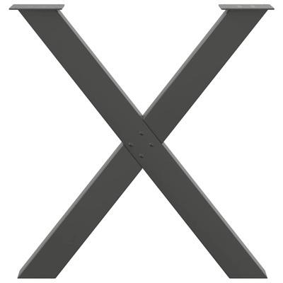 Nogi do stołu jadalnego w kształcie litery X 2 szt. Antracyt 80x(72-73) cm Stal