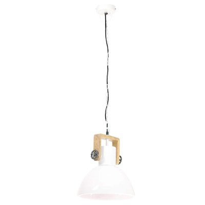 Industrialna lampa wisząca, 25 W, biała, okrągła, 30 cm, E27
