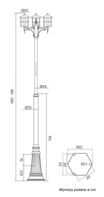 Latarnia ogrodowa OGMWN 3 TD