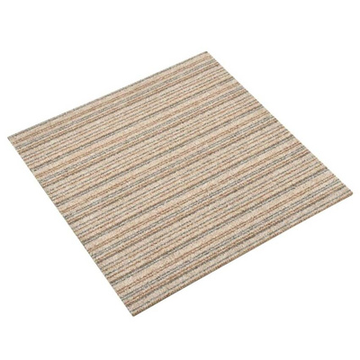 vidaXL Podłogowe płytki dywanowe, 20 szt., 5 m², 50x50 cm, beżowe pasy