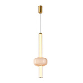 Lampa wisząca Puras D ze szklaną ozdobą pojedyncza LED 15W 3000K do sypialni i salonu