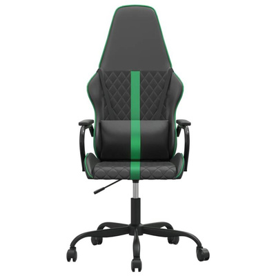 vidaXL Fotel gamingowy, czarno-zielony, sztuczna skóra model standard