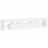 Szafka pod TV z oświetleniem LED, biała 200x36,5x40 cm