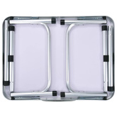 vidaXL Składany stolik turystyczny, biały, aluminiowy, 60 x 45 cm