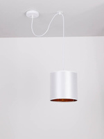Lampa wisząca z abażurem Atlanta biała nowoczesna do salonu