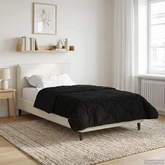 Letni Kołdra Czarny 135 x 200 cm Mikrofibra i Fleece Teddy