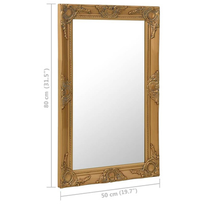 vidaXL Lustro ścienne w stylu barokowym, 50x80 cm, złote