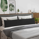 Poduszki na sofę 2 pcs Czarny 200 x 40 cm tkanina