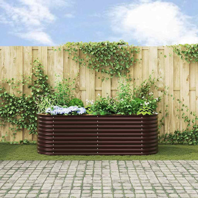 Podniesiony grządka Brązowy 240 x 80 x 81 cm Stal