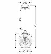 Lampa wisząca szklana czarno/brązowa Aspa 31-00583