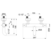 BATERIA WANNOWA TERMOSTATYCZNA TERMORA CZARNA