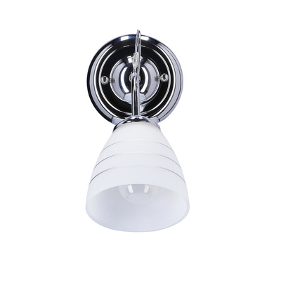 Kinkiet ścienny chromowy z kryształkiem biały klosz Simpli Candellux 21-64288