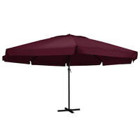 Parasol ogrodowy na aluminiowym słupku, 600 cm, bordowy