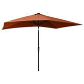Parasol ogrodowy z LED i stalowym słupkiem, terakota, 2x3 m
