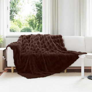 Koc antypoślizgowy z sztucznego futra królika Olite 4 pcs Camel