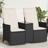 Rozkładana sofa ogrodowa dla 2 os., ze stolikiem, czarna