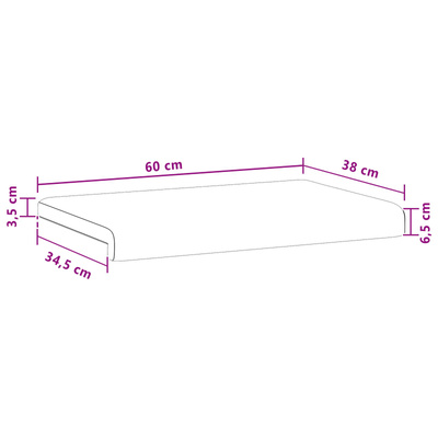 Poduszka na ławkę Welur ciemnoszary Głębokość 35 cm