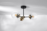 Lampa sufitowa czarna/patynowa 3xE14 Lens 33-01290