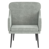 vidaXL Fotel, jasnoszary, 63x76x80 cm, obity aksamitem
