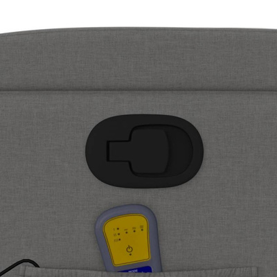 vidaXL Podnoszony fotel masujący, rozkładany, ciemnoszary, tkanina