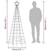vidaXL Choinka z lampek, z kołkami, 220 kolorowych LED, 180 cm