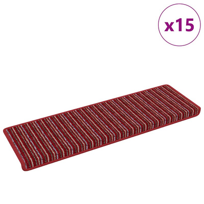 Samoprzylepne maty na schody 15 pcs Czerwony 65 x 21 x 4 cm