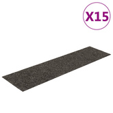 Maty na schody samoprzylepne 15 szt. 76x20 cm Antracytowe prostokątne