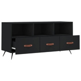 vidaXL Szafka pod TV, czarna, 102x36x50 cm, materiał drewnopochodny wariant 4