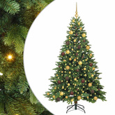 Sztuczna choinka z 300 diodami LED Zielony 180 cm PE i PVC