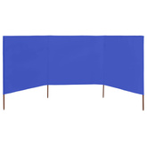 Parawan 3-skrzydłowy z tkaniny, 400x80 cm, błękit lazur