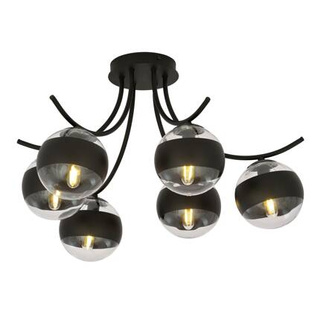 Lampa sufitowa  BOSTON 6 BLACK/STRIPE