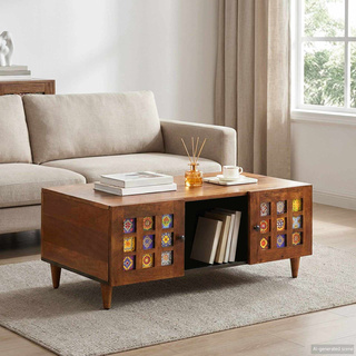 Stolik kawowy Brązowy 100 x 54 x 40 cm Drewno z mango