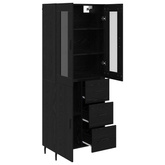 Highboard 2 szt. Czarny Dąb 69,5 x 34 x 180 cm