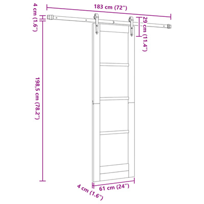 Drzwi przesuwne ORKDAL 61 x 198,5 cm Lite drewno sosnowe