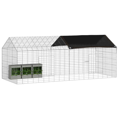 Klatka dla królika Srebrny 200 x 78 x 78 cm Stal Galwanizowana
