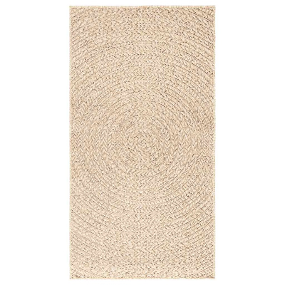 Dywan ZIZUR, beżowy, 60x110 cm, stylizowany na jutowy