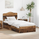 Ramka łóżka Stare drewno 90 x 190 cm Drewno inżynieryjne