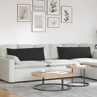 Poduszki na sofę 2 pcs Czarny 120 x 40 cm tkanina