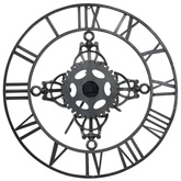 vidaXL Zegar ścienny, srebrny, 78 cm, metal