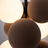 Lampa wisząca Szklana 4 kule świetlne i 6 kul dzwiekochłonnych Bronzowych 4xG9 60 cm Abruzzo Vino