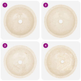 Umywalka, 40 x 12 cm, marmurowa, kremowa