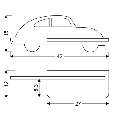 Lampa kinkiet półeczka 5W LED 4000K IQ Kids Car szary 21-85061