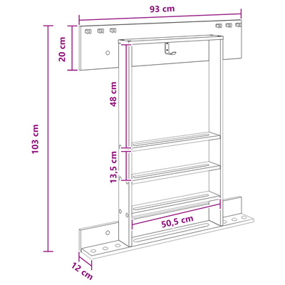 Stojak na kij bilardowy Drewno inżynieryjne 93 x 12 x 103 cm