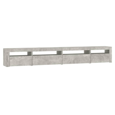 vidaXL Szafka pod TV z oświetleniem LED, szarość betonu, 270x35x40 cm