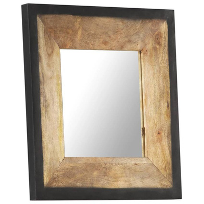 vidaXL Lustro z ramą z litego drewna mango, 50 x 50 cm