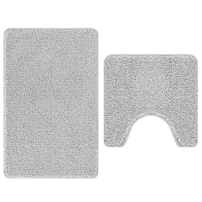 Zestaw mat łazienkowych antypoślizgowych 2 pcs Szary PP