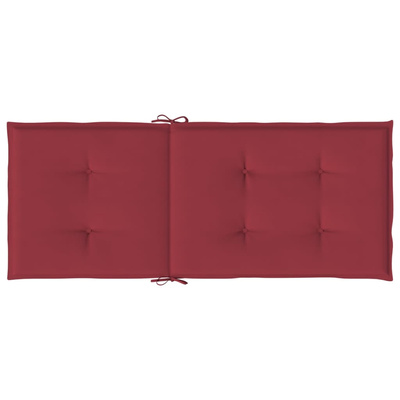 vidaXL Poduszki na krzesła ogrodowe 2 szt., winna czerwień 120x50x3 cm