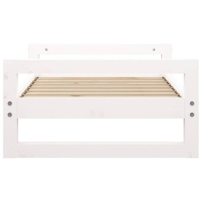 vidaXL Legowisko dla psa, białe, 75,5x55,5x28 cm, lite drewno sosnowe model standard